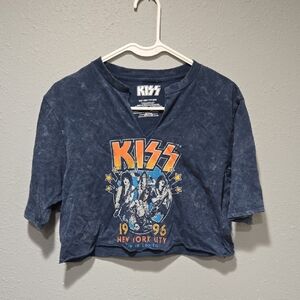 Kiss Kizz Navy Blue Crop Top